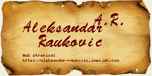 Aleksandar Rauković vizit kartica